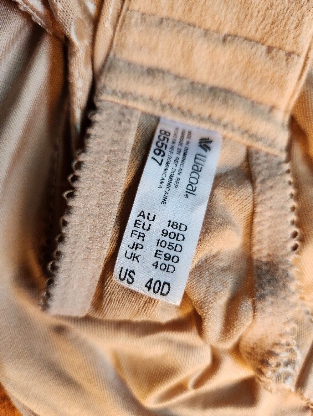 Wacoal Awareness Beige Floral Lace Underwire Bra - Women's Intimates 40D - Picture 4 of 5